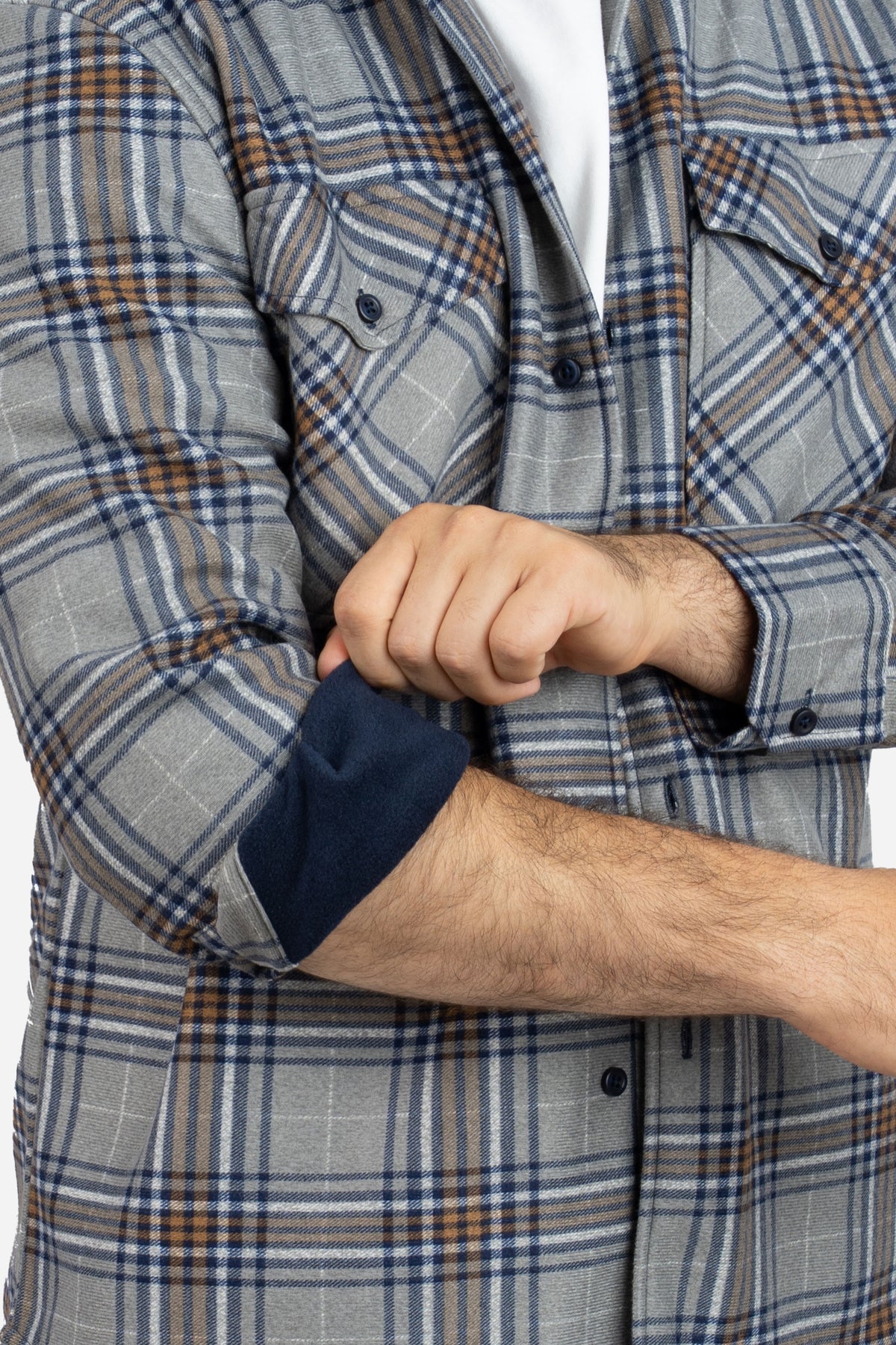 Cozy Overshirt Gray Plaid