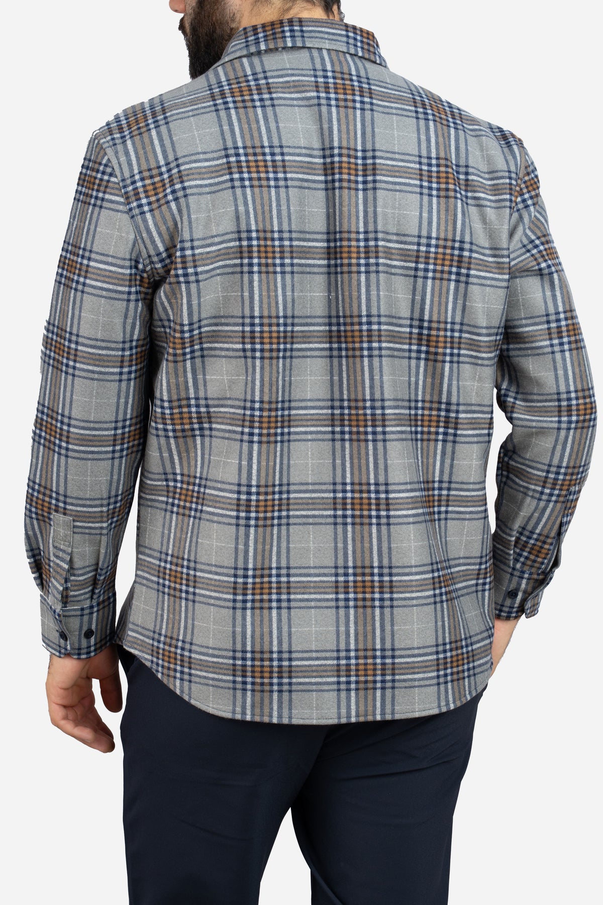 Cozy Overshirt Gray Plaid