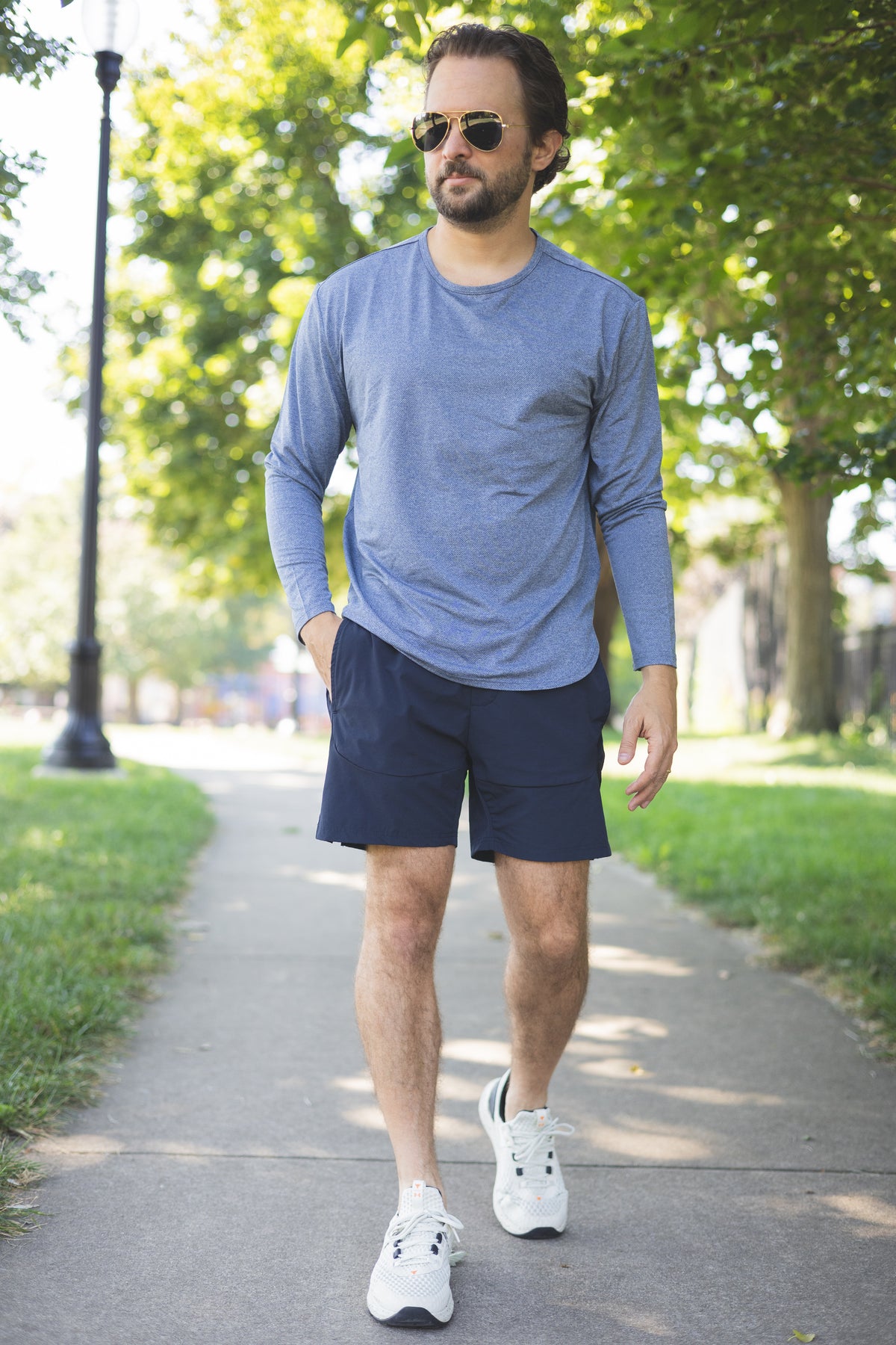 Long Sleeve Running T-Shirt Navy