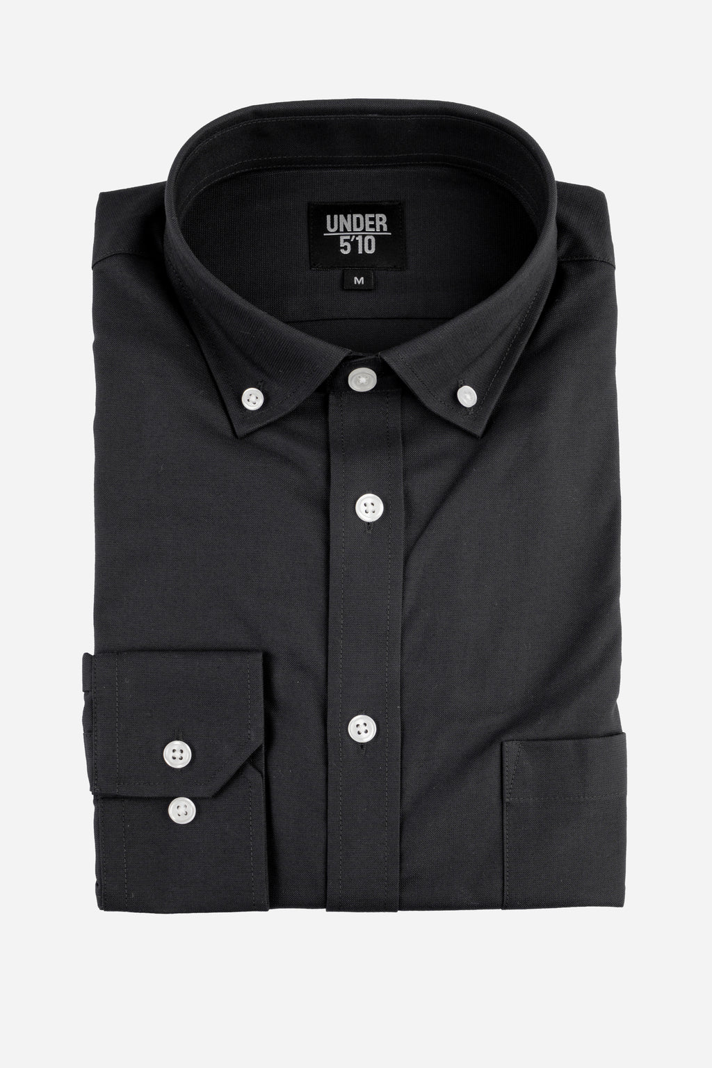 Stretch Oxford Button Down Shirt | Black | Under 5’10 XL