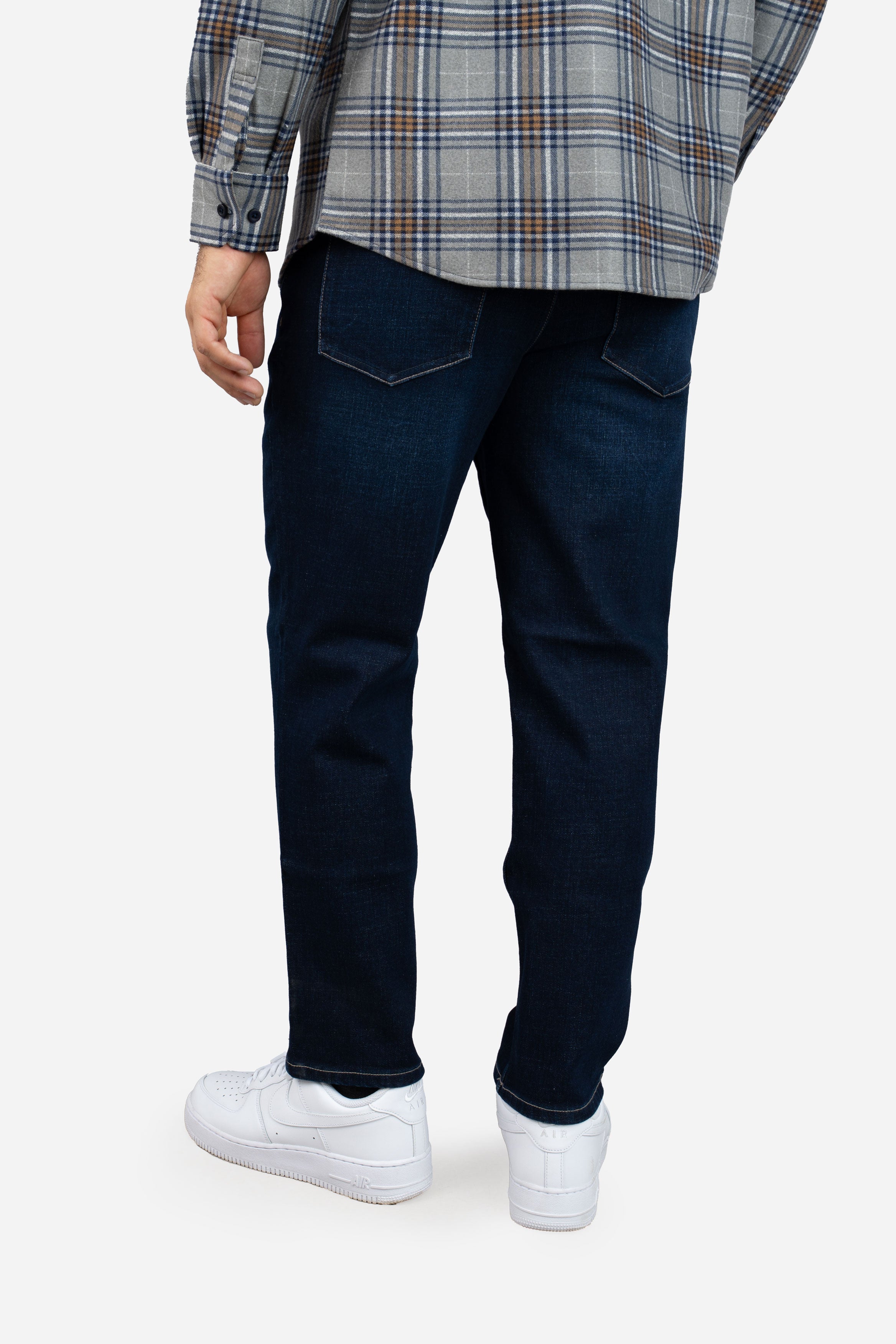 Straight Fit Stretch Jeans Dark Wash