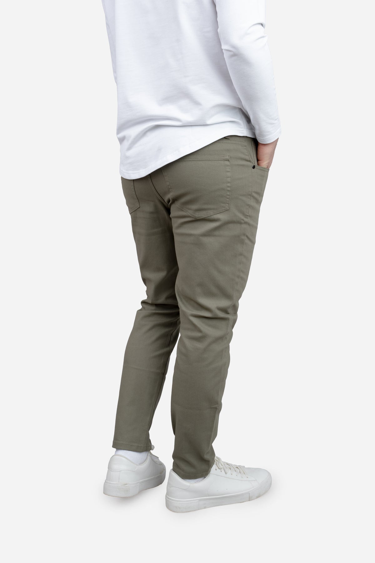 Garment Dyed Stretch Jeans Kelp