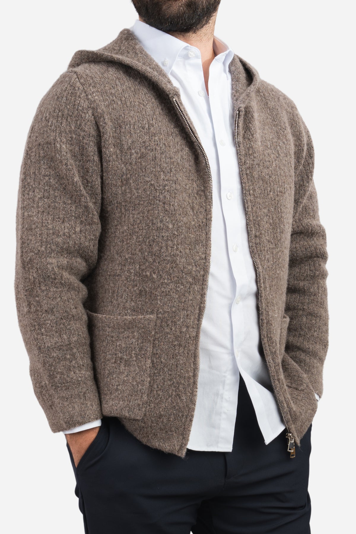 Wool Blend Sweater Hoodie Hazel