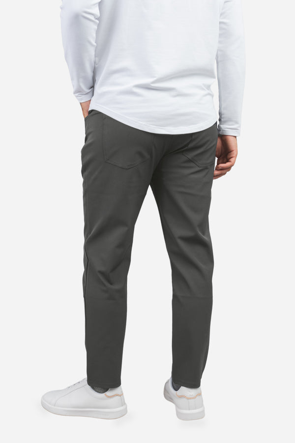 Charcoal 5 Pocket Super Stretch Performance Pants, back view