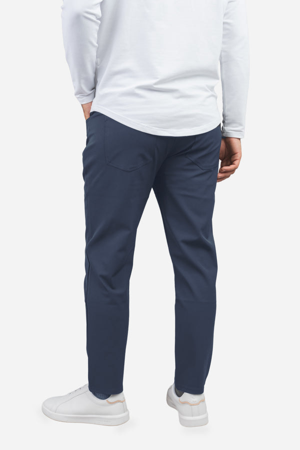 Navy 5 Pocket Super Stretch Performance Pants, back view