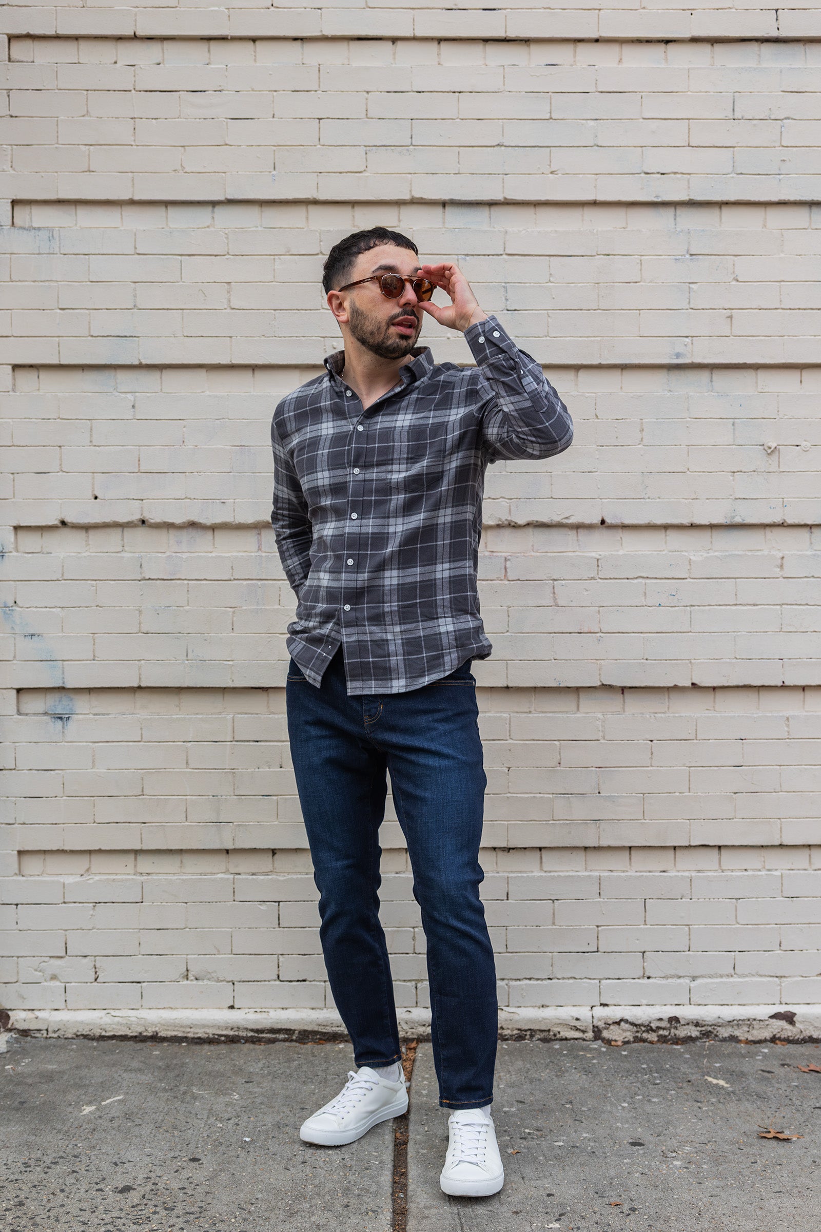 Flannel Button Down Shirt Gray