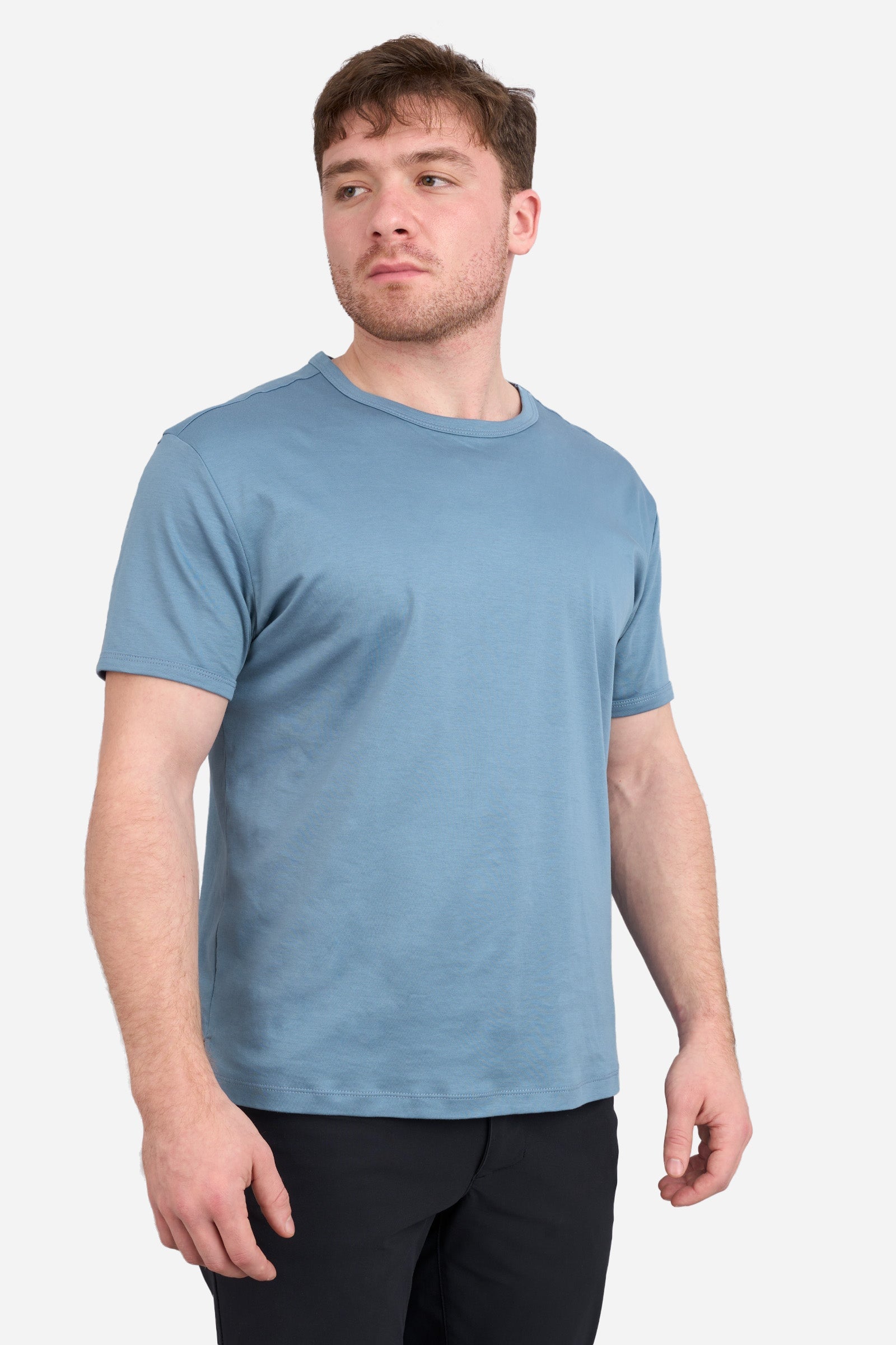 Pima Cool Touch Crew T-Shirt Steel Blue