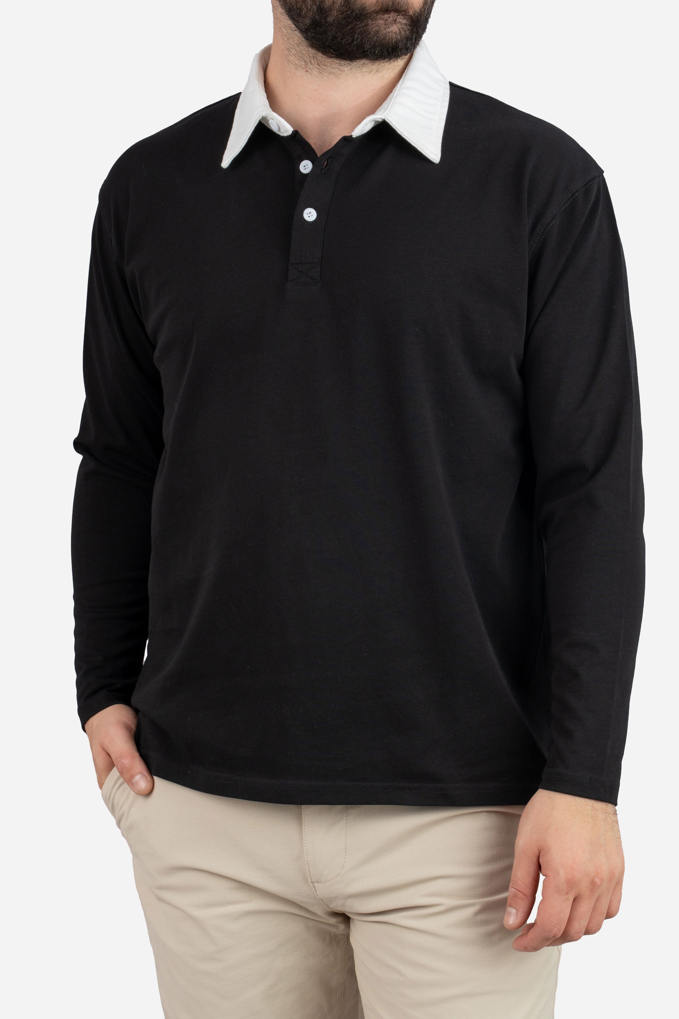 Rugby Polo Black - Rugby Shirts for Shorter Men | Under 510