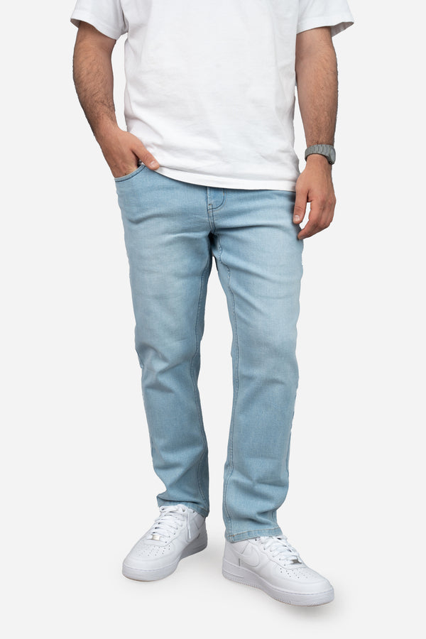 Straight Fit Stretch Jeans Light Wash