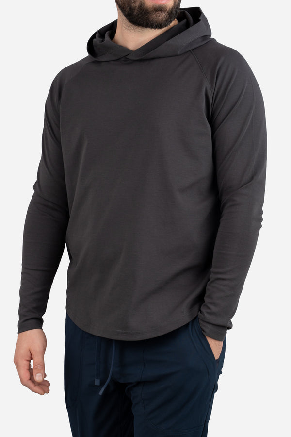 Aero Knit Hooded T Charcoal