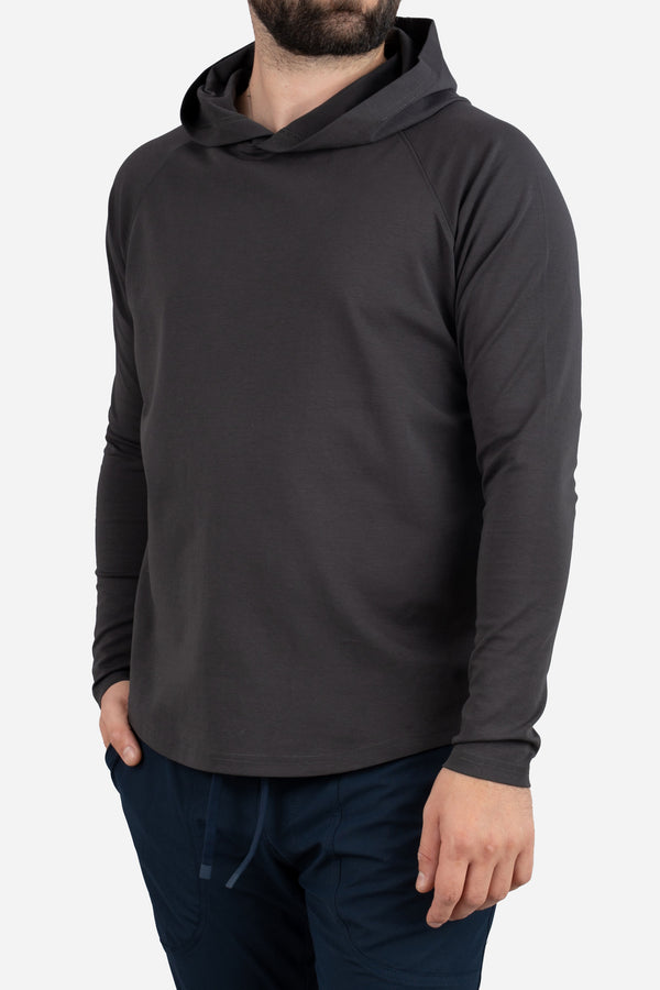 Aero Knit Hooded T Charcoal