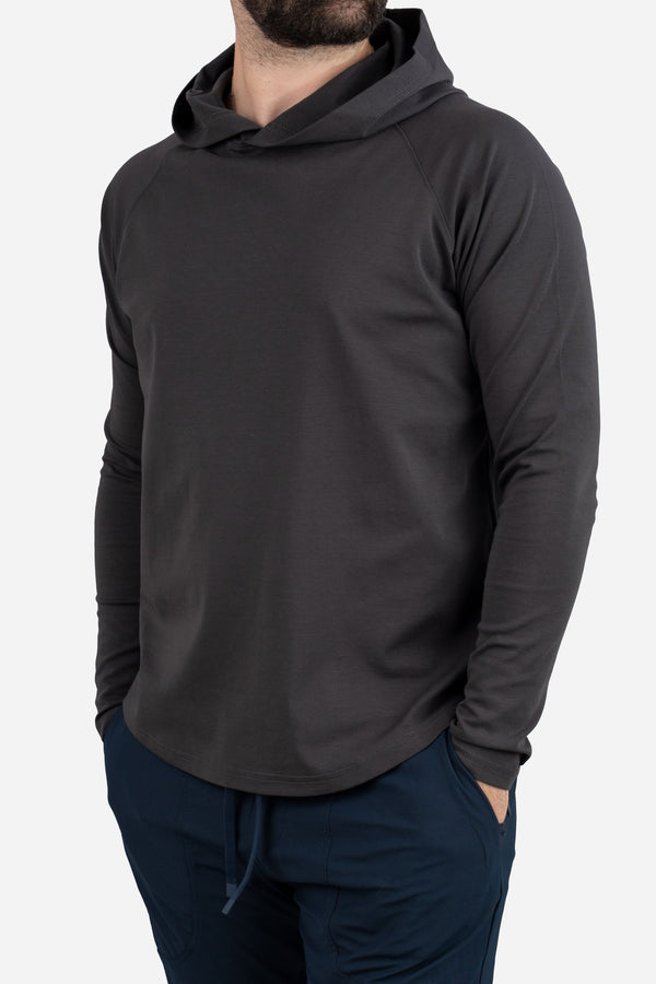 Aero Knit Hooded T Charcoal