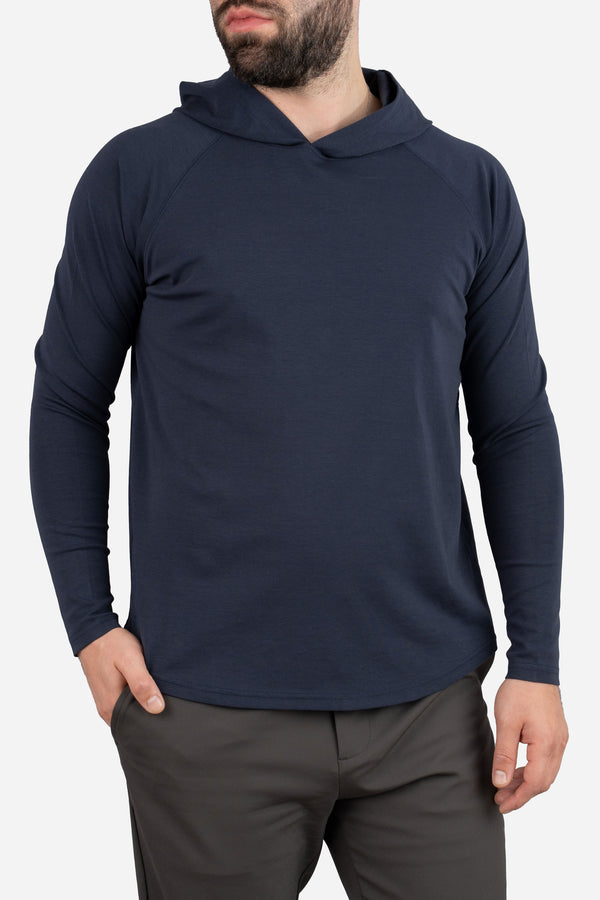 Aero Knit Hooded T Navy