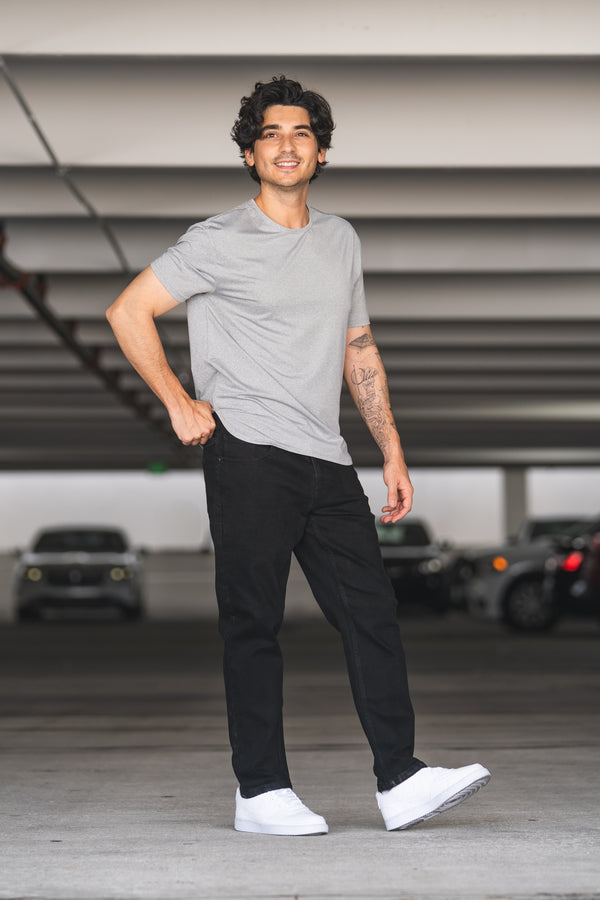 Straight Fit Stretch Jeans Black