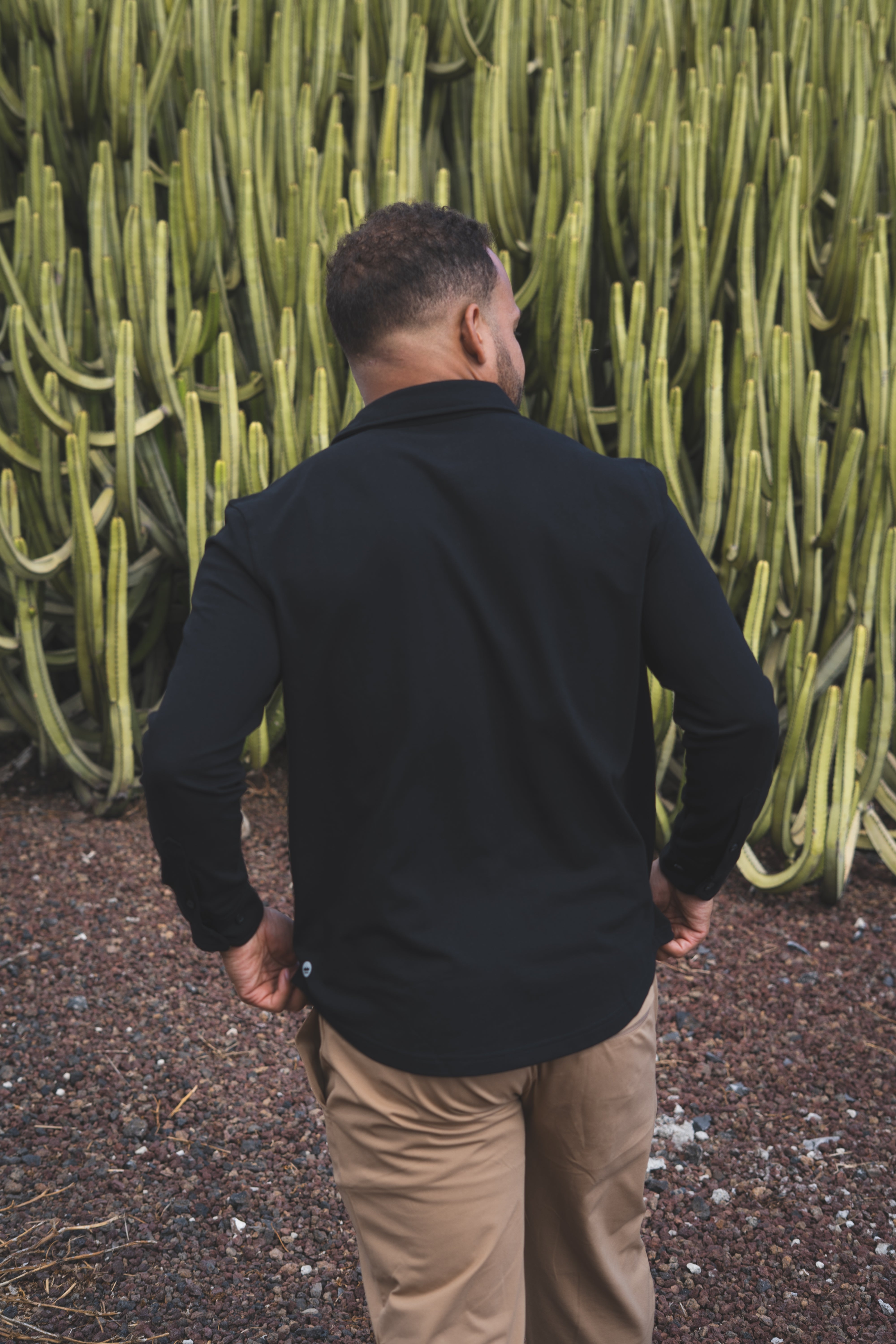 Performance Pique Button Down Shirt Black