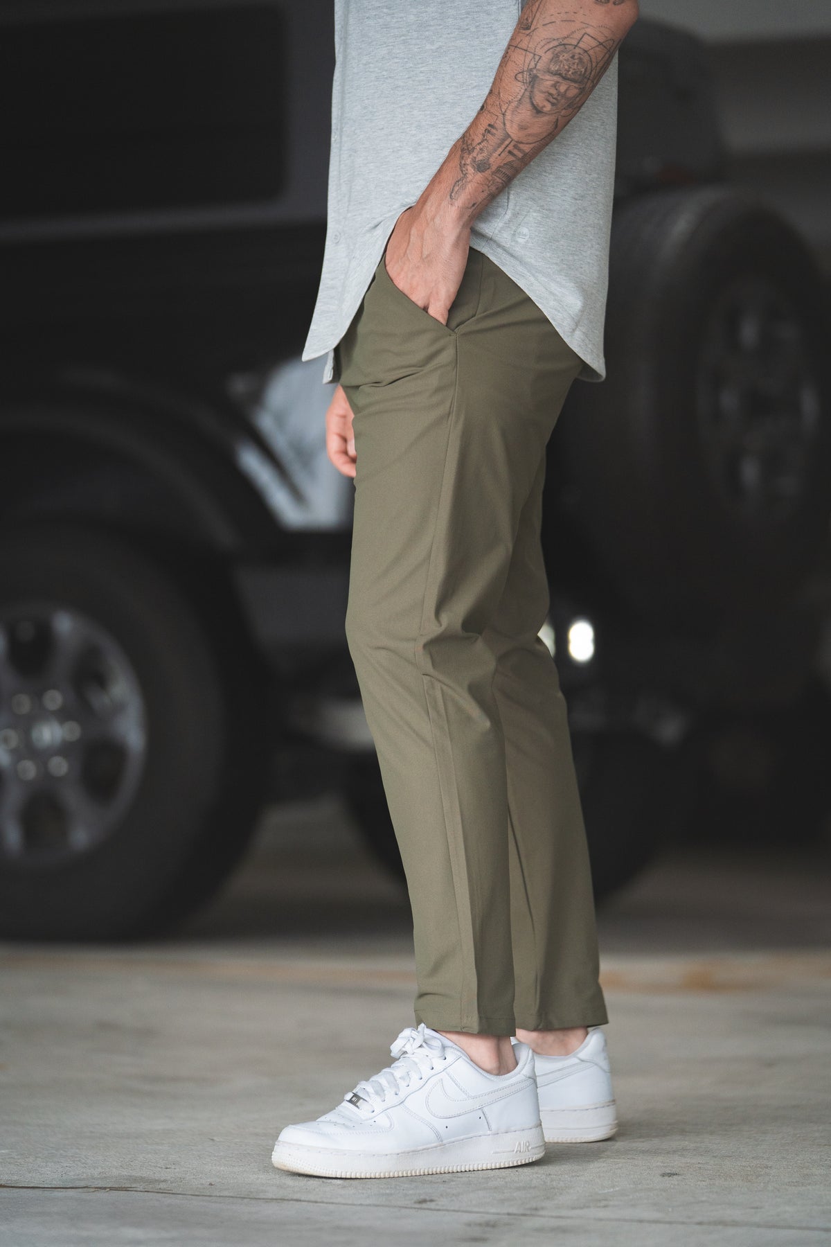 Performance Pique Short Sleeve Button Down Shirt Heather Gray
