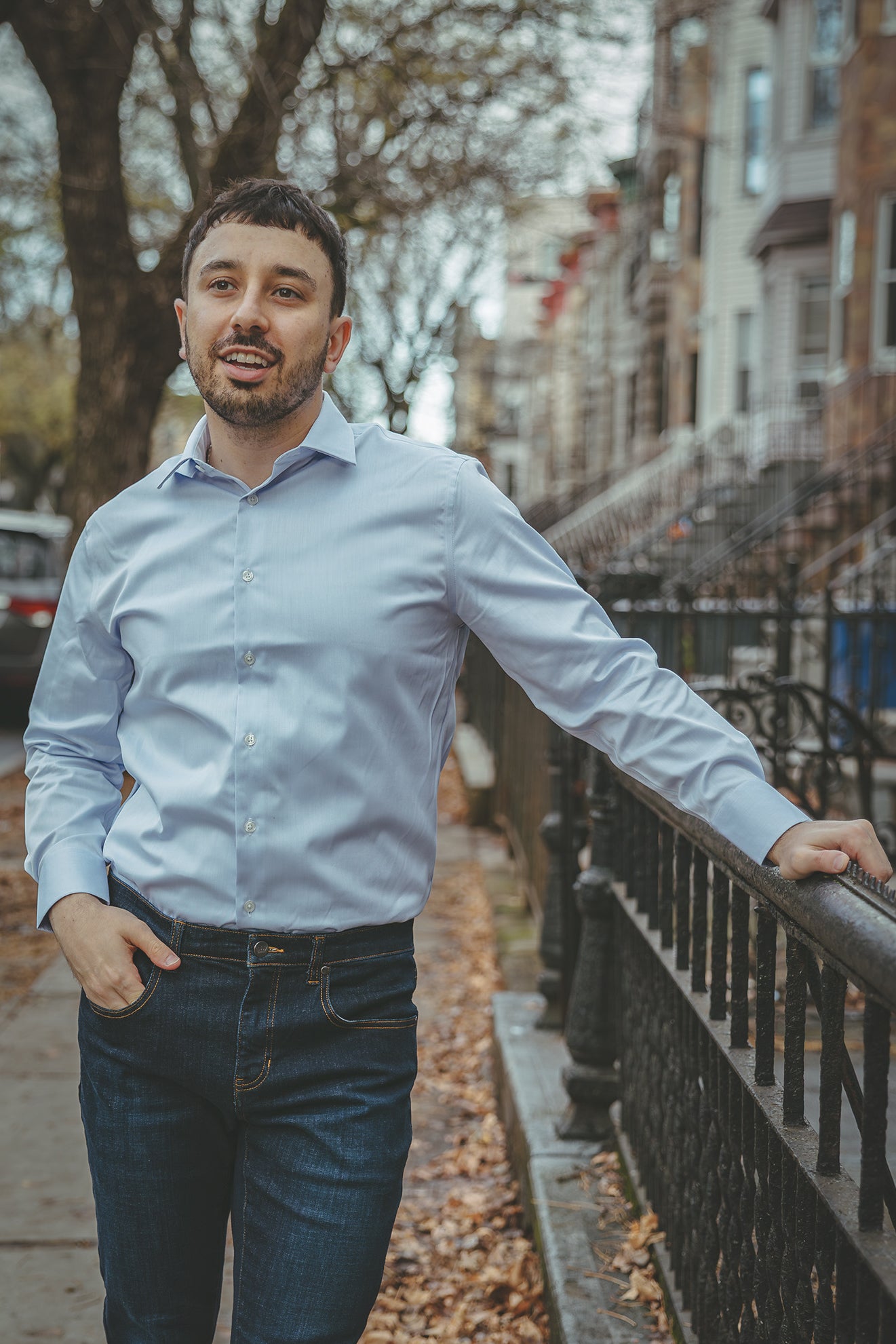 Non-Iron Twill Dress Shirt Light Blue