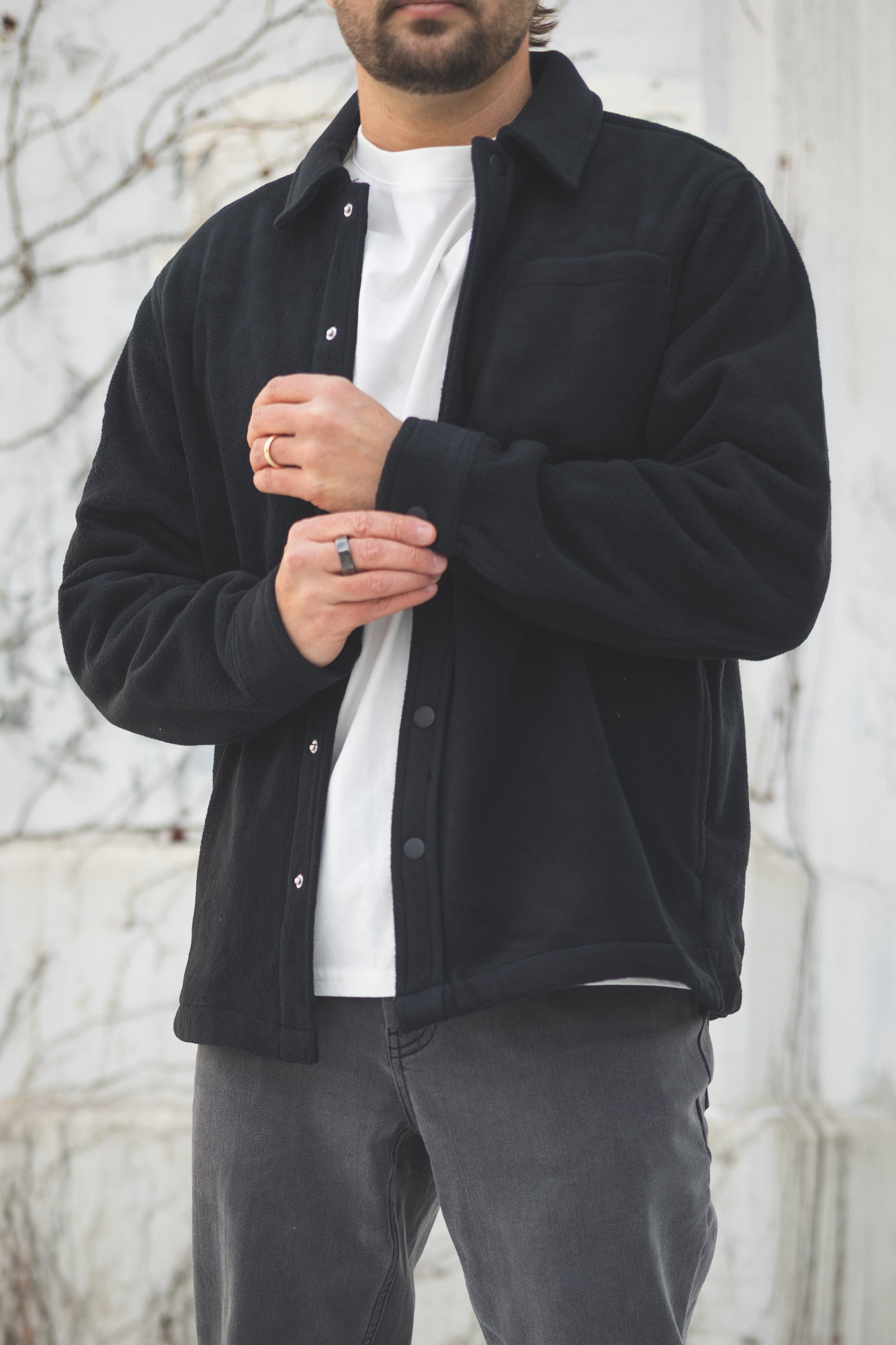 Fleece Overshirt Black