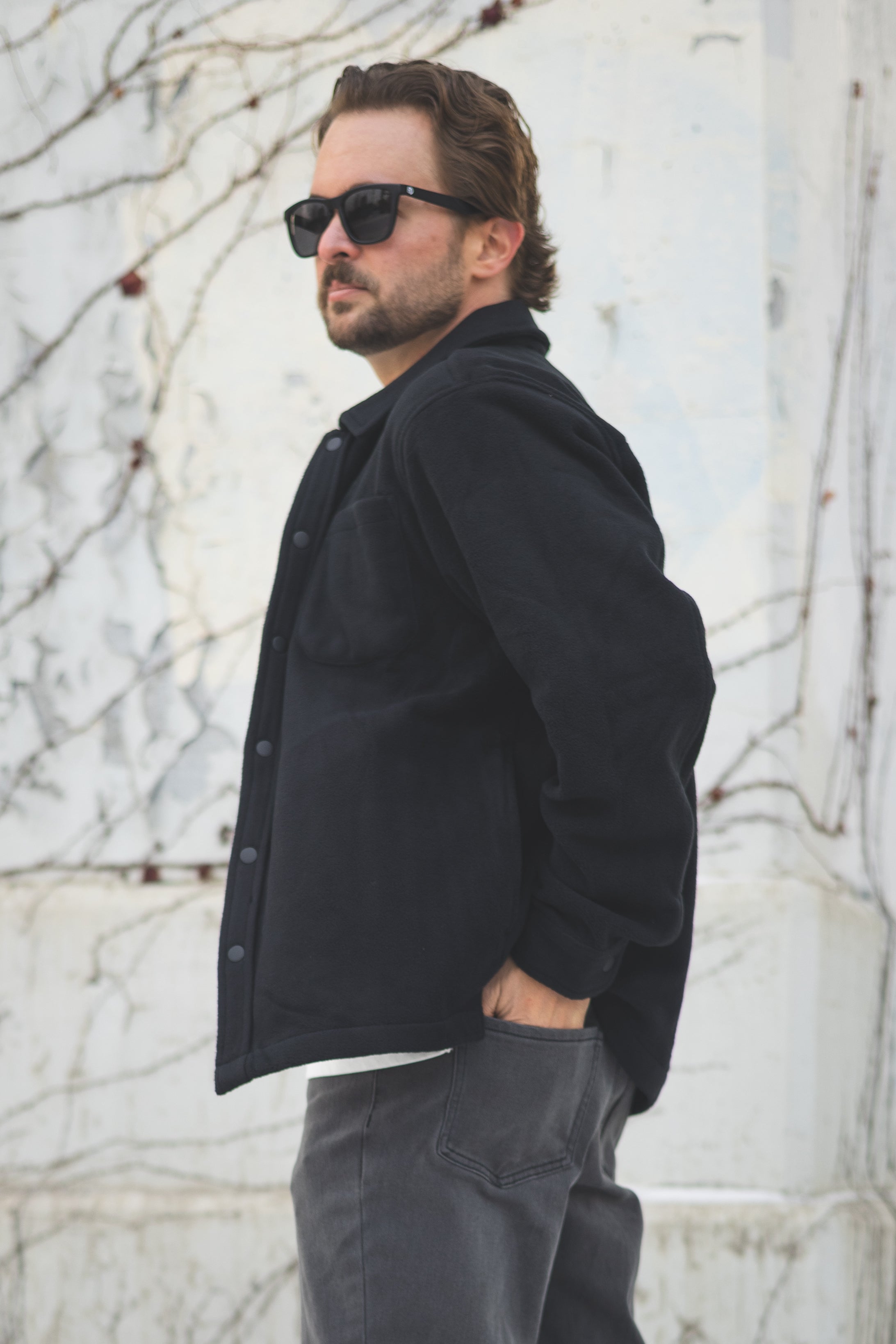 Fleece Overshirt Black