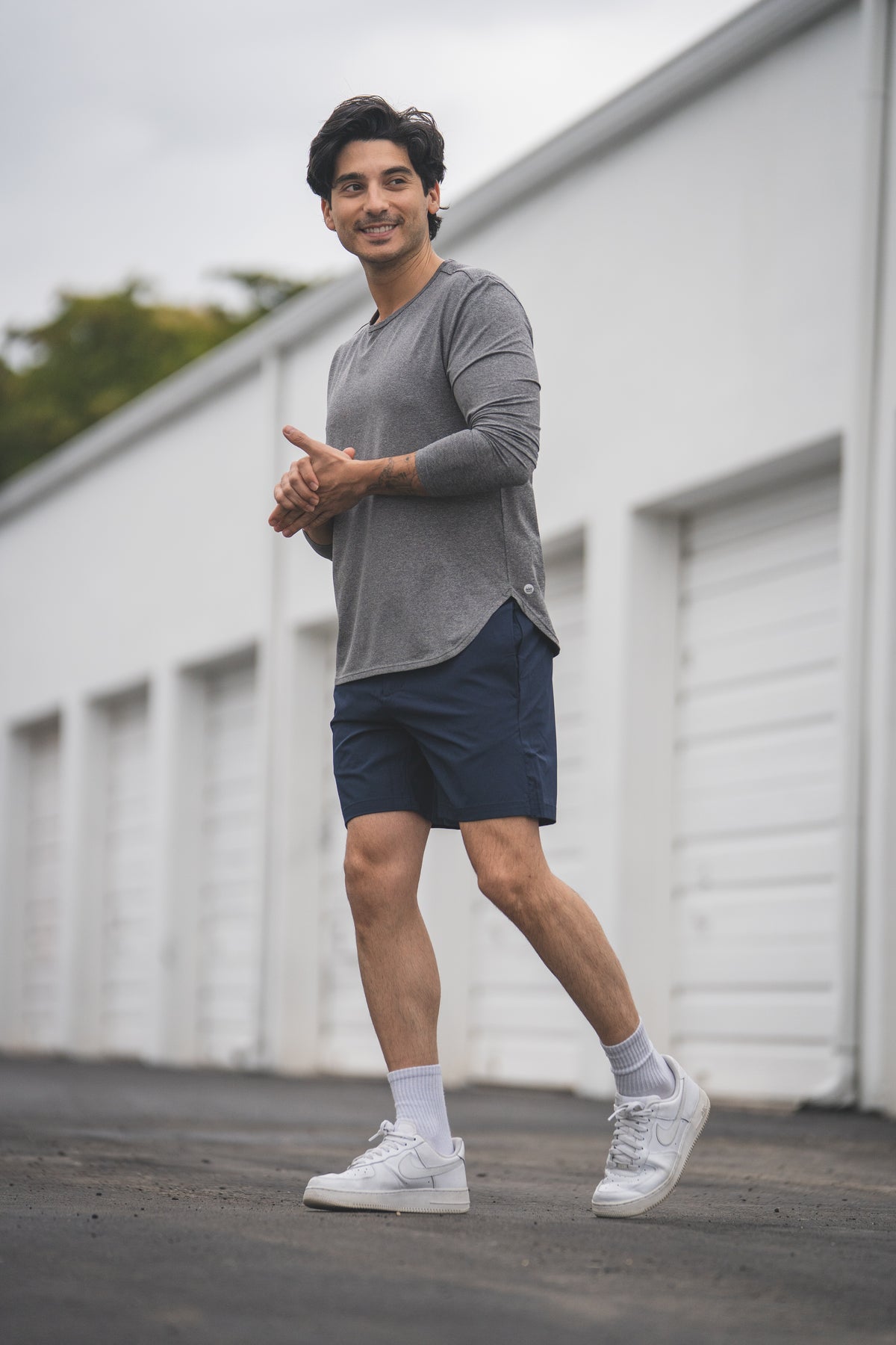 Long Sleeve Running T-Shirt Charcoal