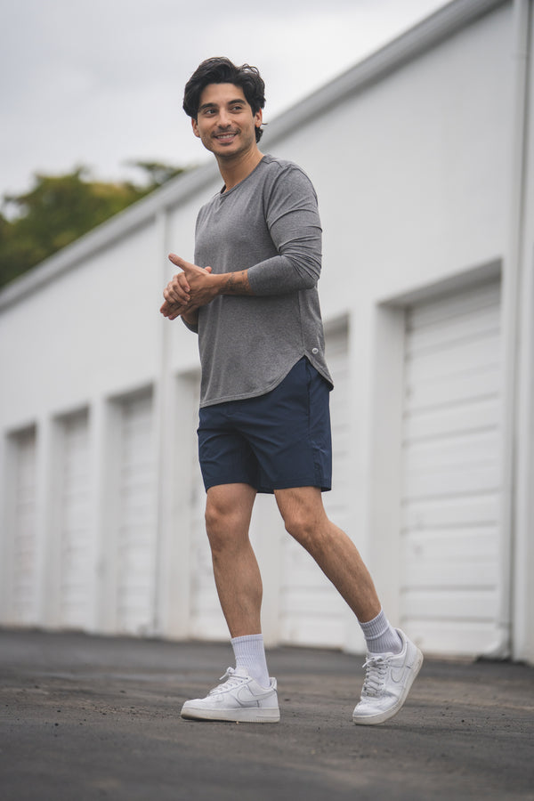 Long Sleeve Running T-Shirt Charcoal