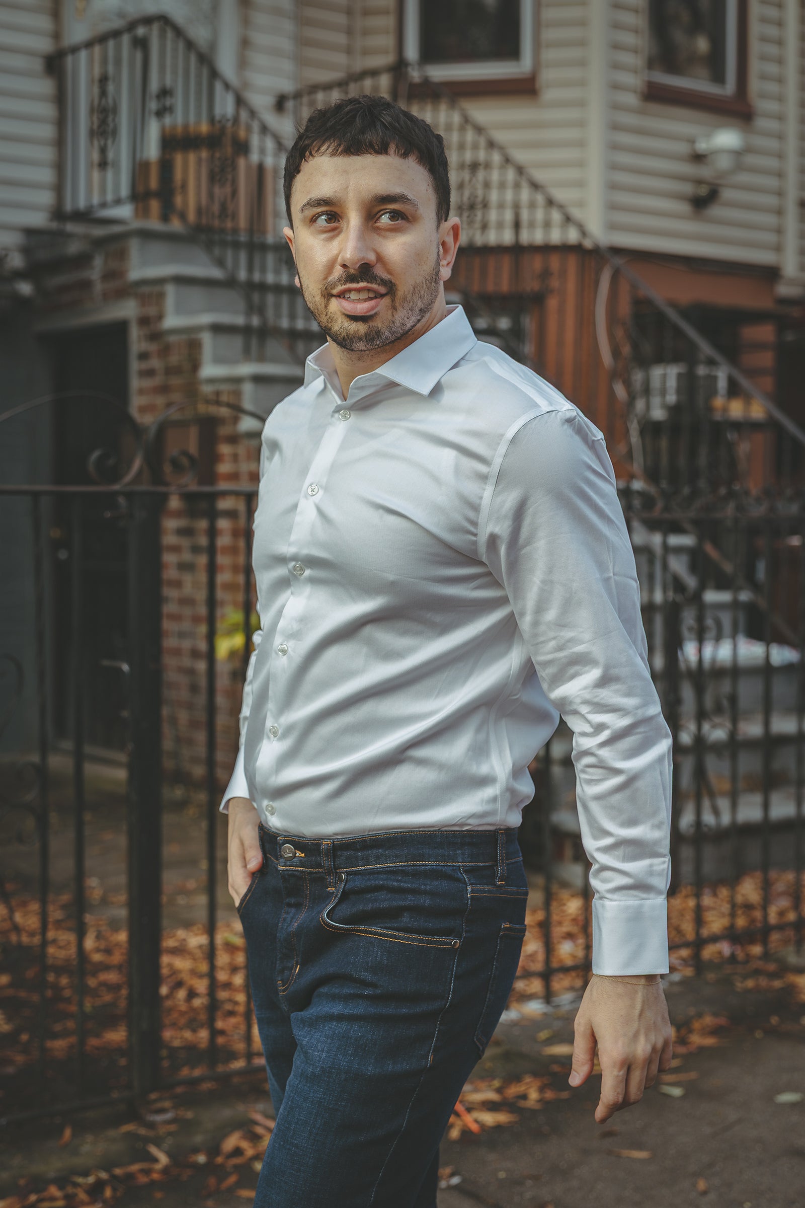 Non-Iron Twill Dress Shirt White