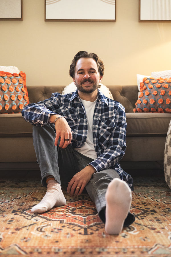 Cozy Overshirt Navy Plaid