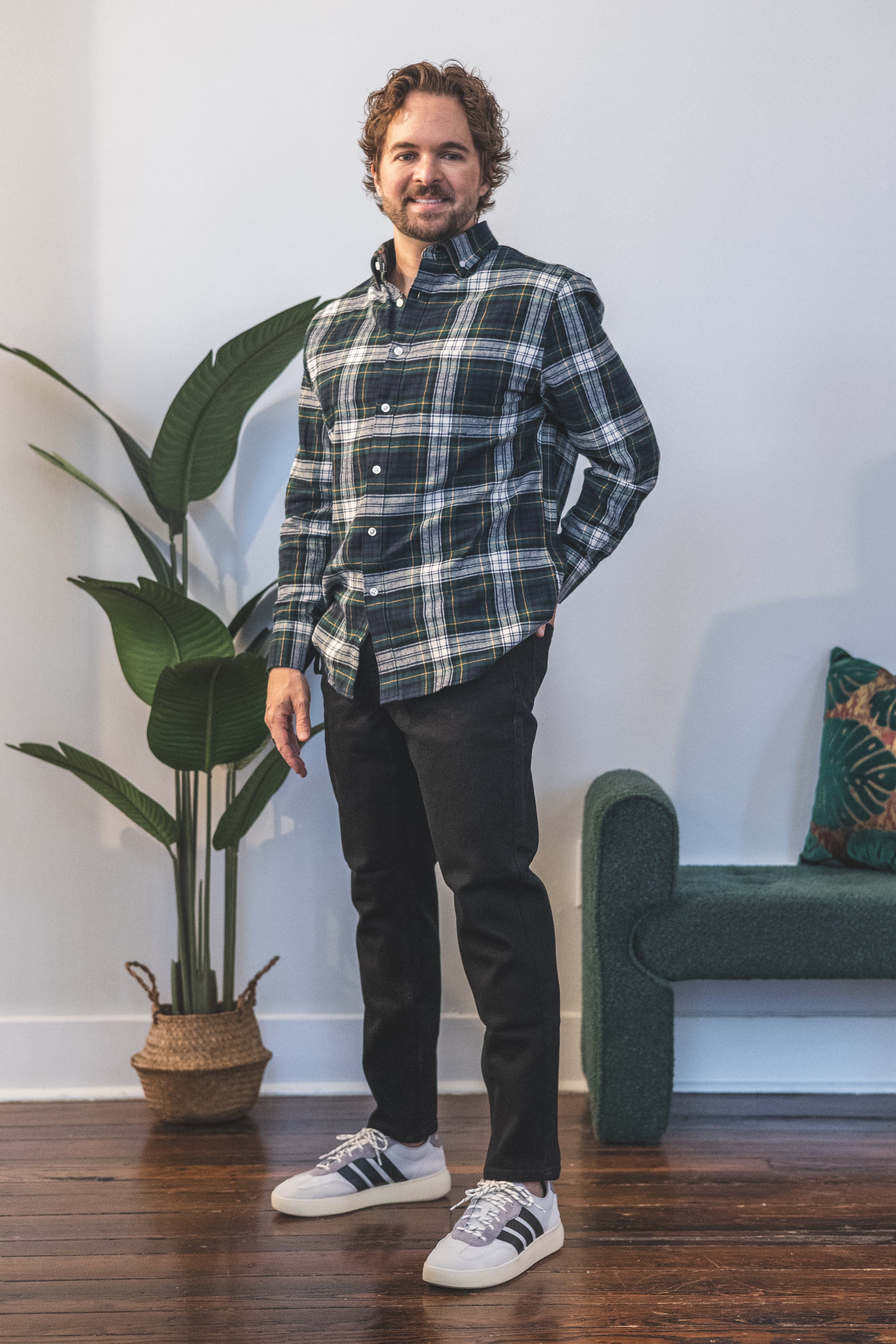 Straight Fit Stretch Jeans Black