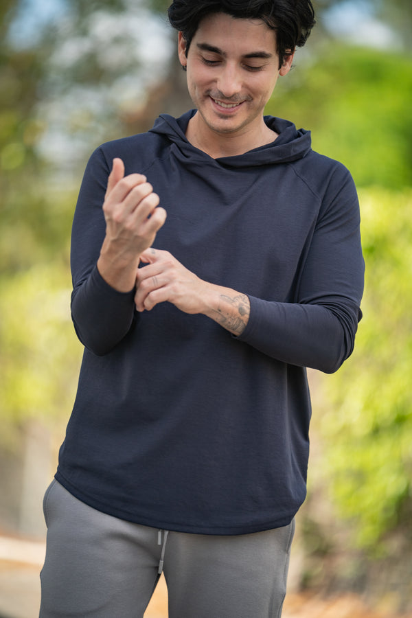 Aero Knit Hooded T Navy