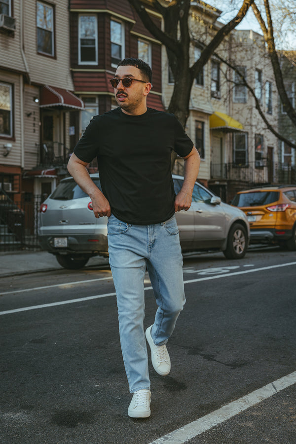 Straight Fit Stretch Jeans Light Wash