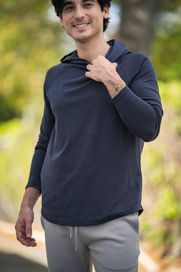 Aero Knit Hooded T Navy