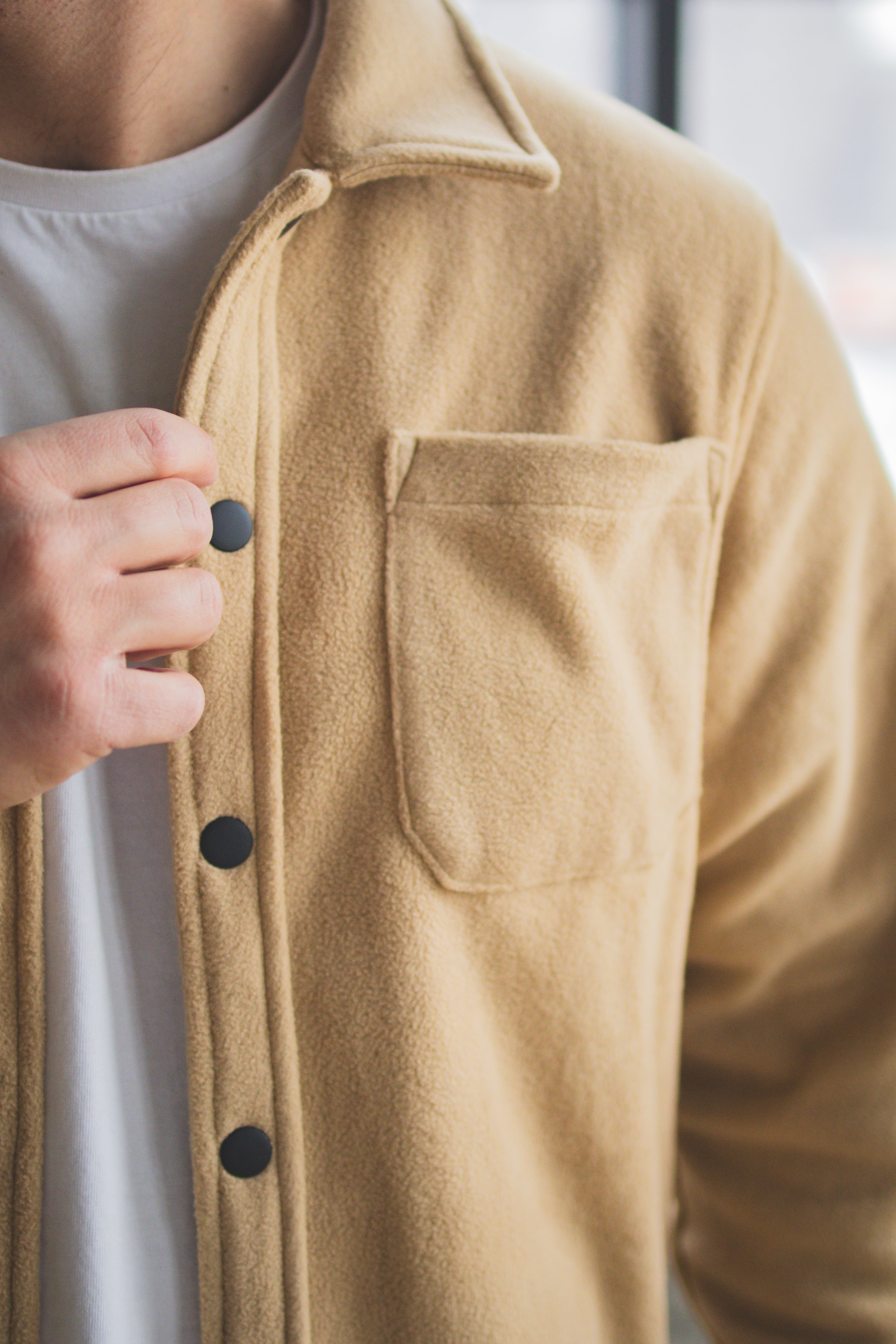 Fleece Overshirt Tan