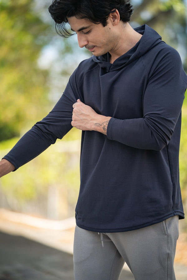 Aero Knit Hooded T Navy