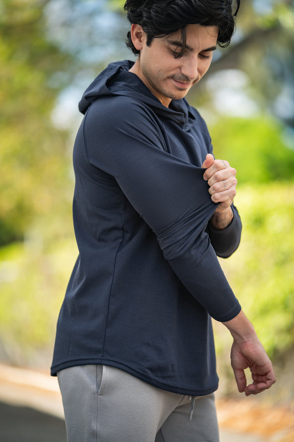 Aero Knit Hooded T Navy