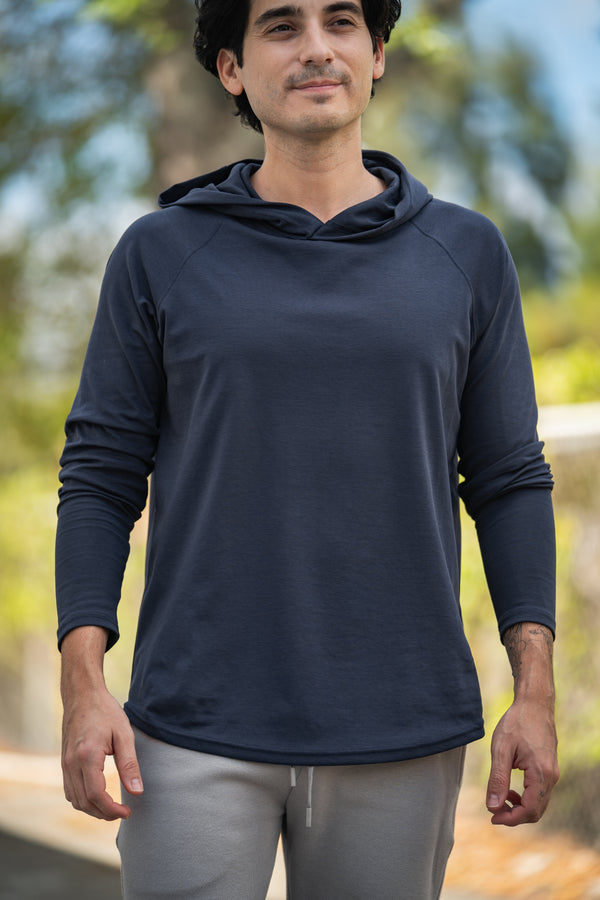 Aero Knit Hooded T Navy