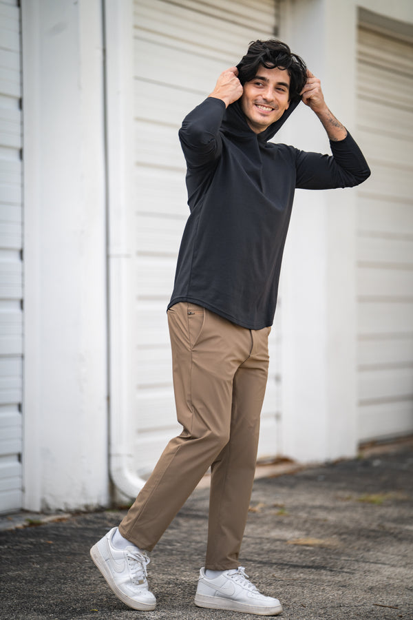 Aero Knit Hooded T Black