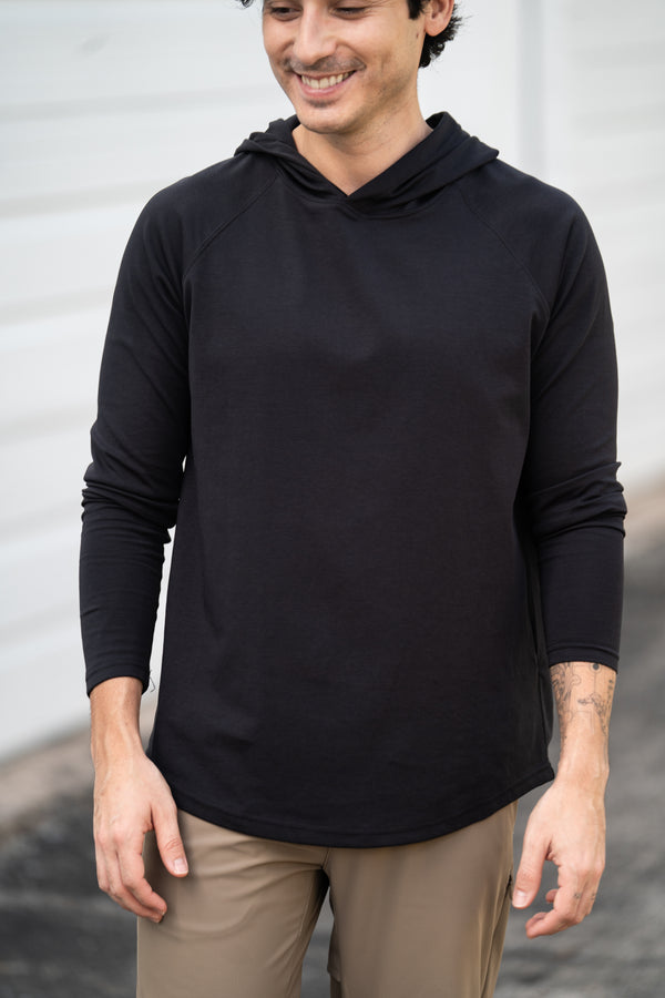 Aero Knit Hooded T Black