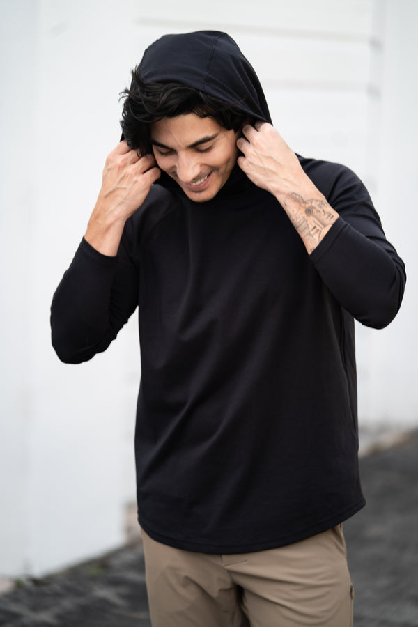Aero Knit Hooded T Black