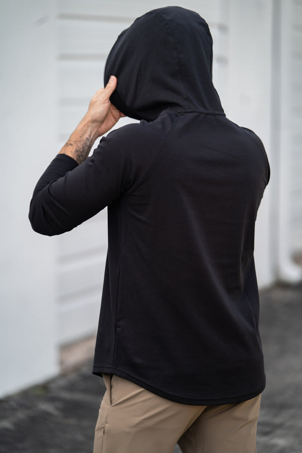 Aero Knit Hooded T Black