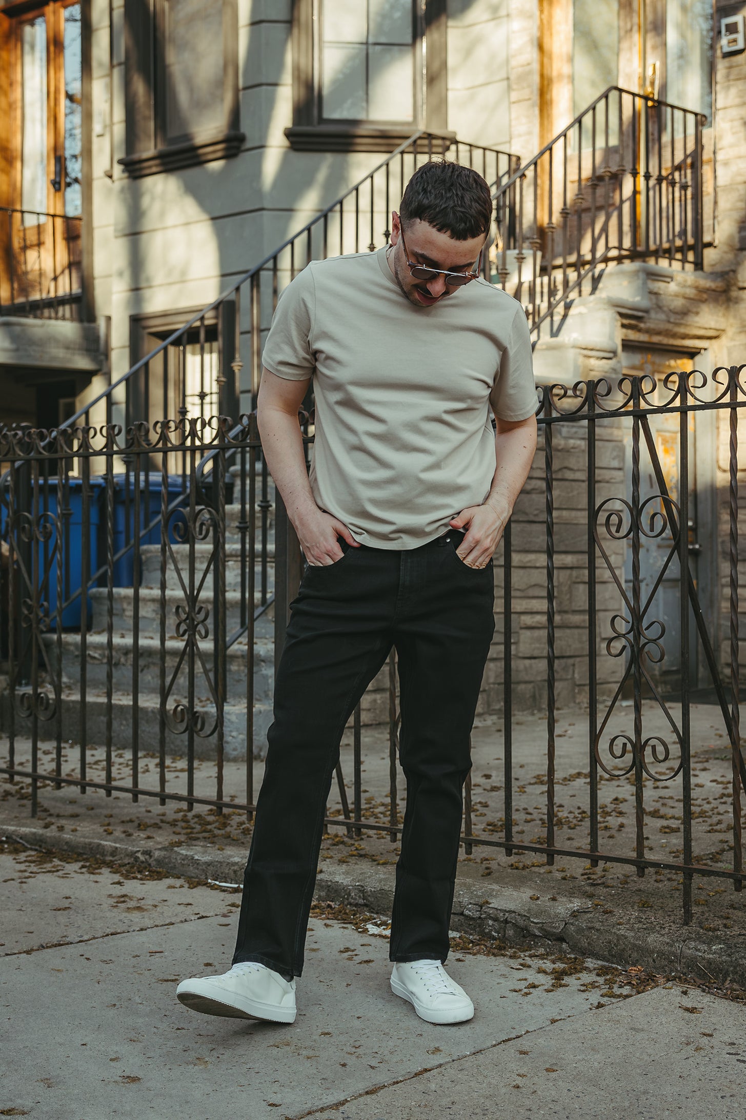 Straight Fit Stretch Jeans Black