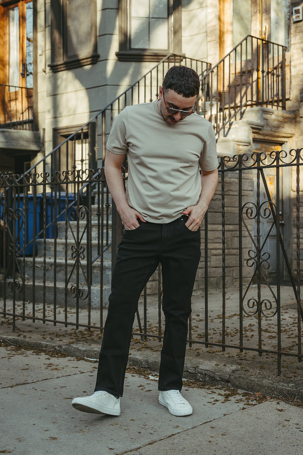 Straight Fit Stretch Jeans Black