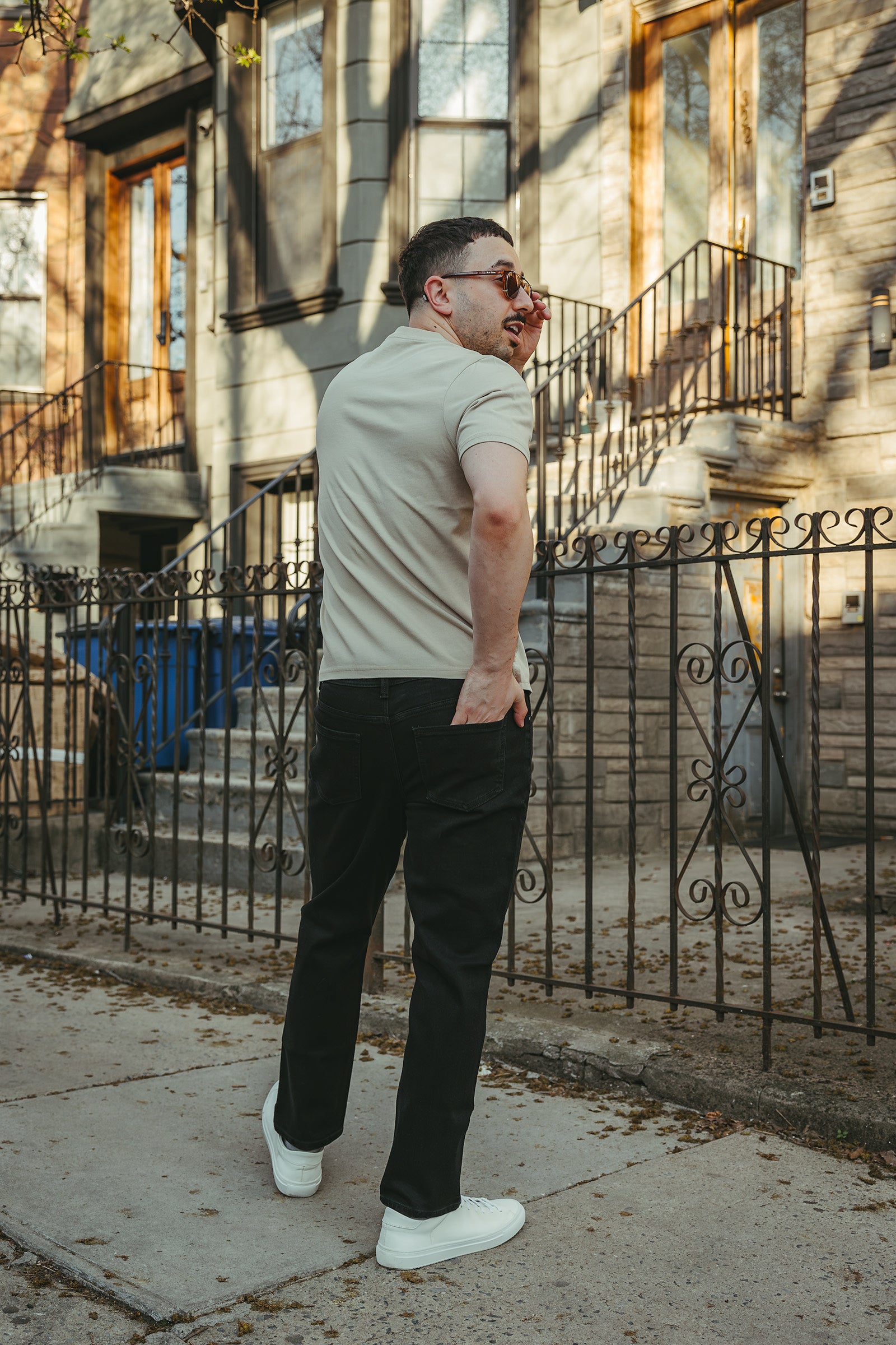 Straight Fit Stretch Jeans Black