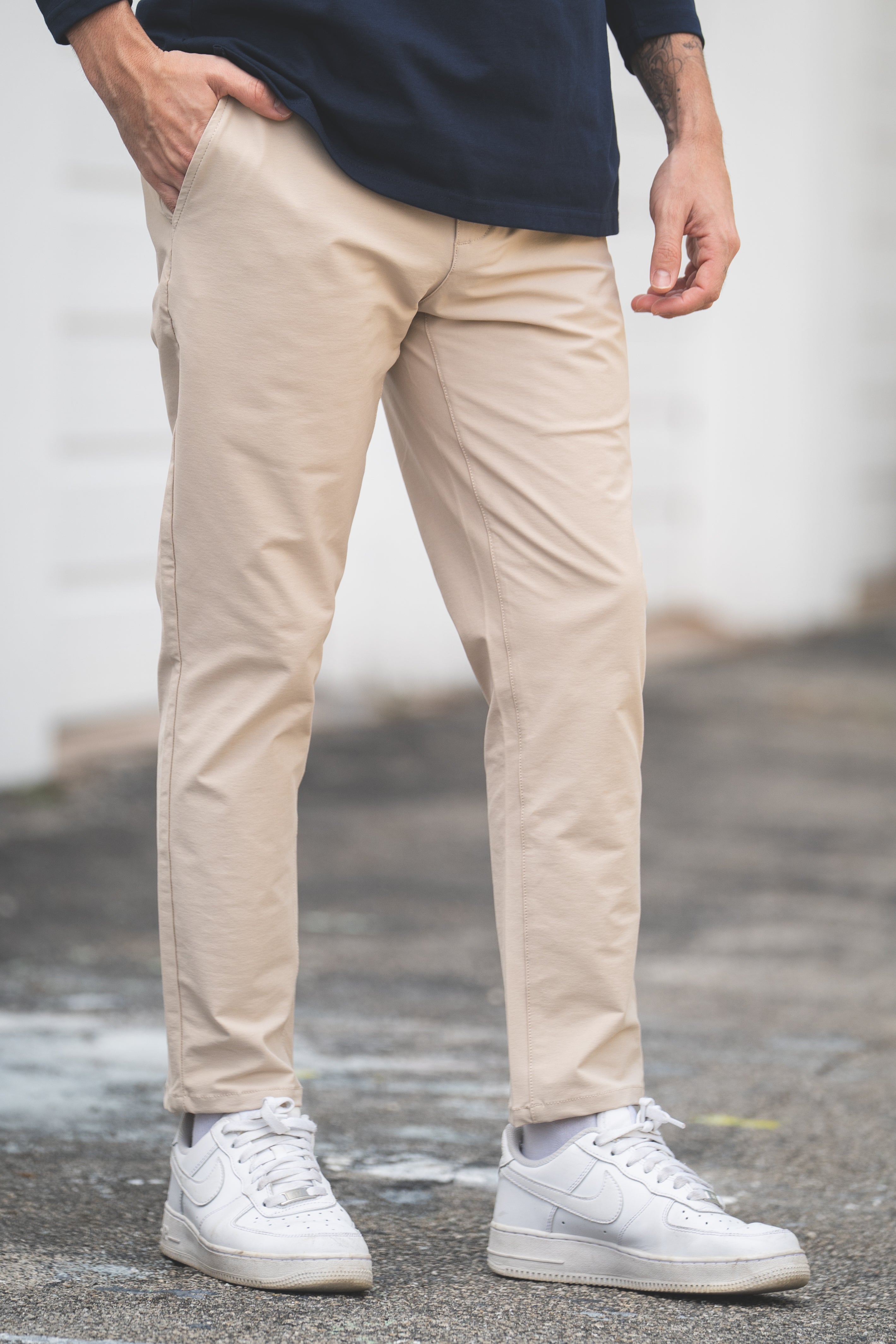 Coda Tech Chino Khaki – Performance Chinos for Short Men | Under 5'10