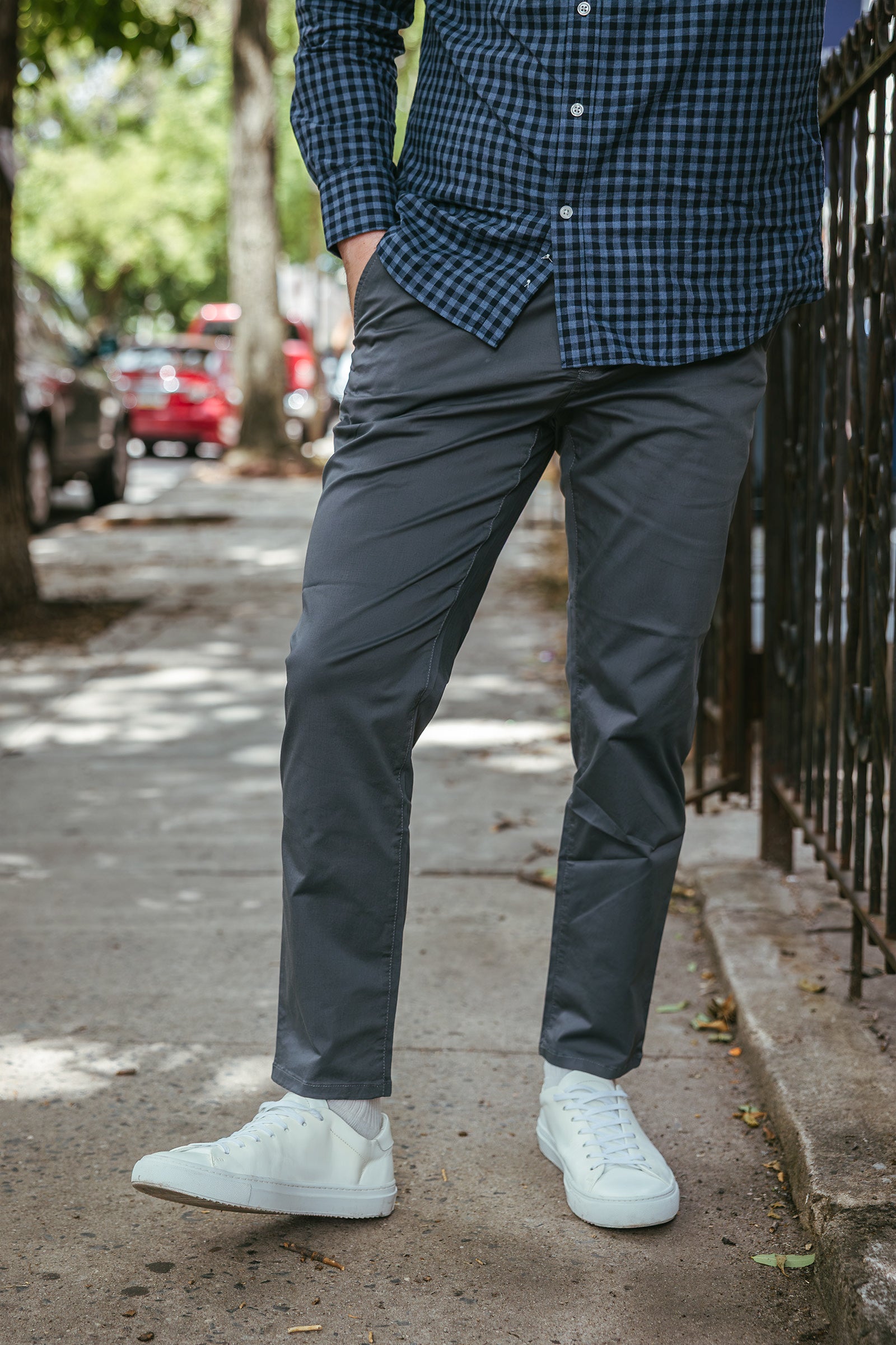 Lightweight Stretch Chino | Charcoal | Under 510