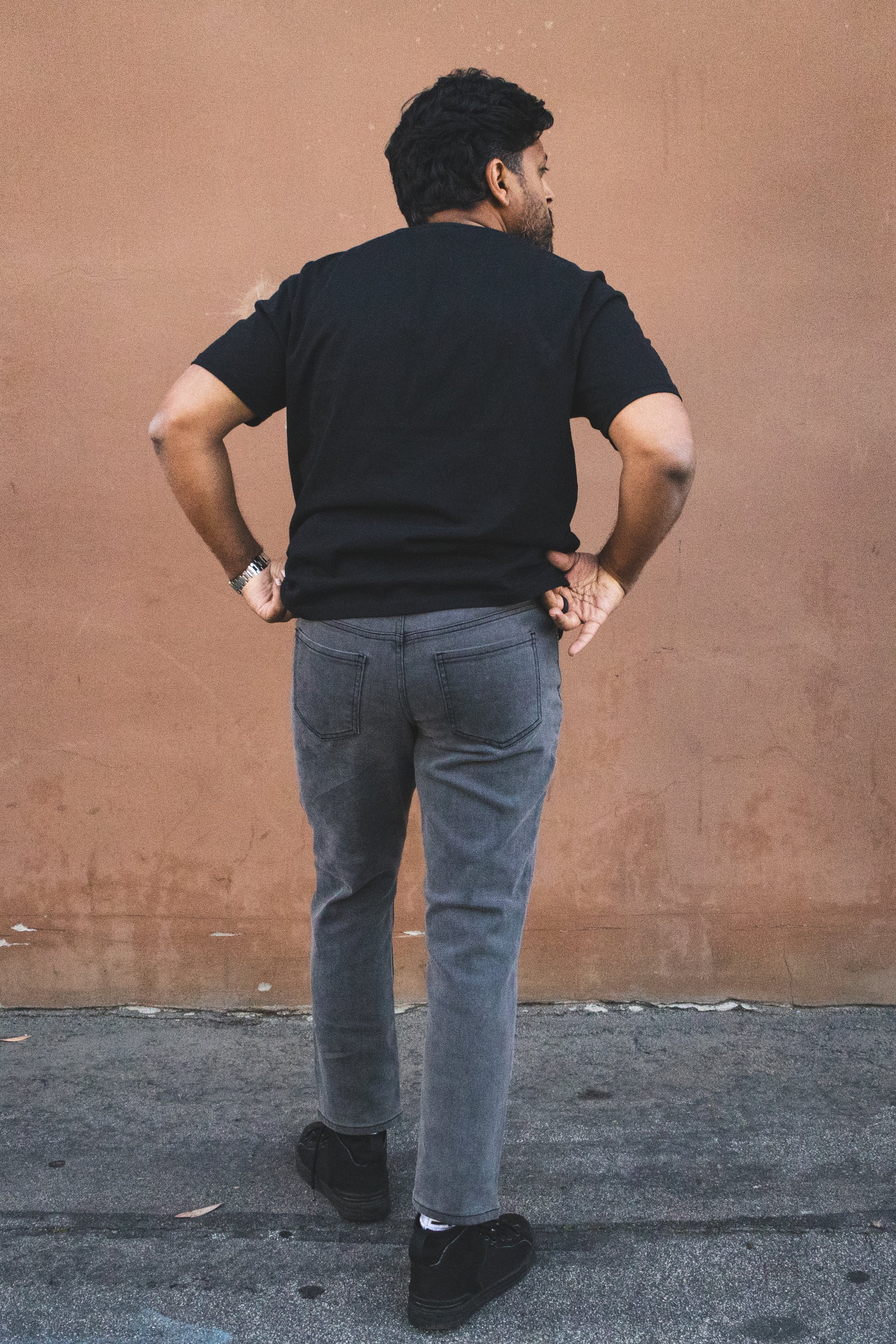 Straight Fit Stretch Jeans Gray