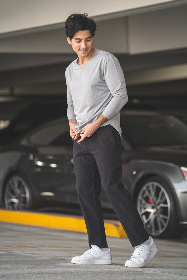 Long Sleeve Running T-Shirt Light Gray