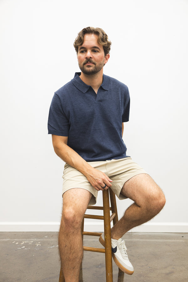 Sweater Polo Heather Navy