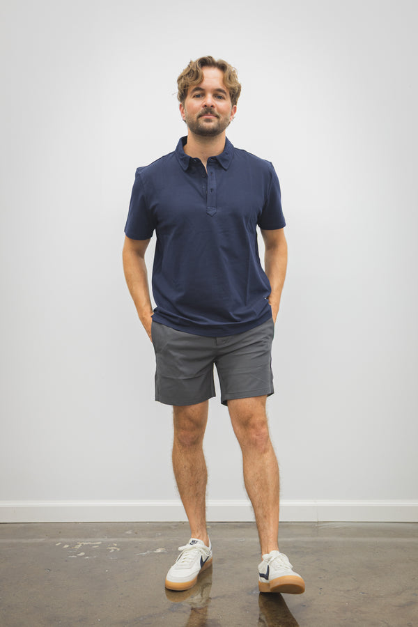 Performance Pique Polo Navy