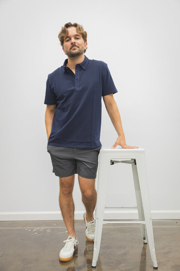 Performance Pique Polo Navy
