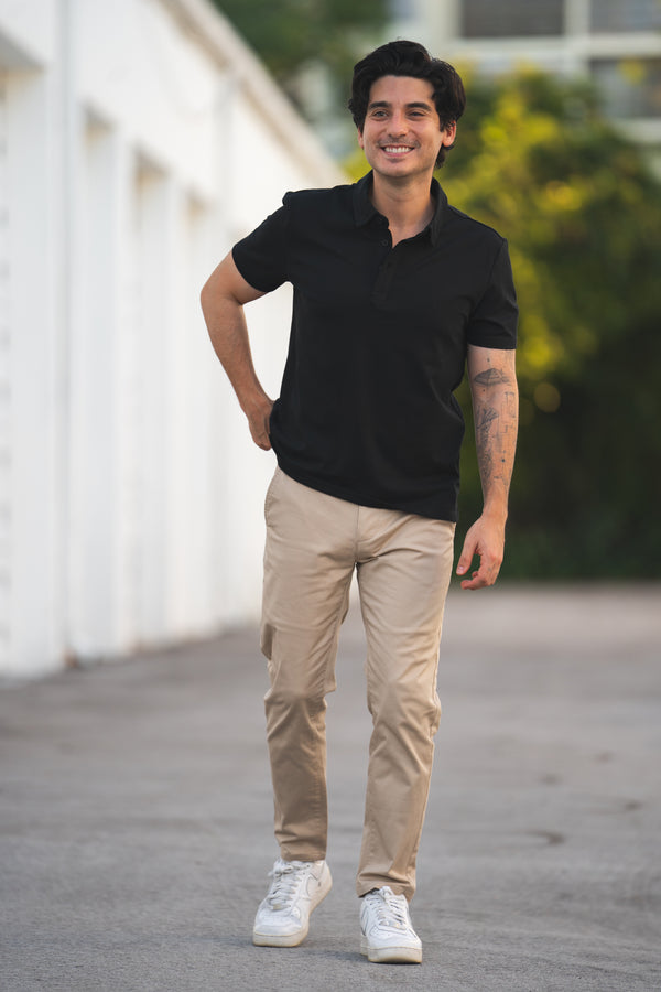 Performance Pique Polo Black